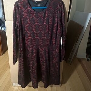 Kensie Black lace Dress with Red Accents